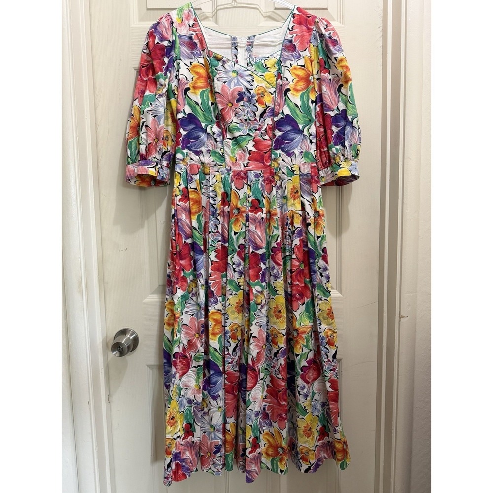 Rare Vintage Traditional Isola Dress Size 40 US 6 Cotton Austrian  Landhausmode